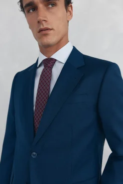 Pedro del Hierro Blazers|Blazers-Blazer estruturado slim fit bi-elástico Azul