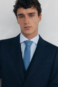 Pedro del Hierro Blazers|Blazers-Blazer estruturado com costas azuis e corte sob medida Azul