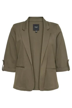 Vero Moda Curve Blazers-Blazer feminino aberto com lapela grande Verde