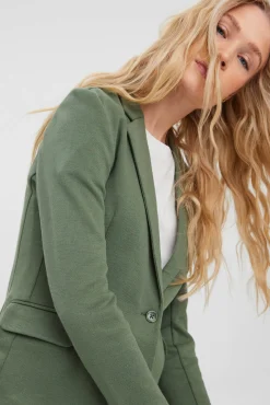 Vero Moda Blazers-Blazer feminino de manga comprida com bolsos Verde