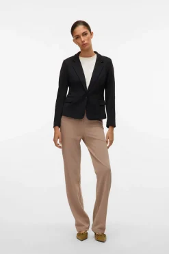 Vero Moda Blazers-Blazer feminino de manga comprida com bolsos Preto