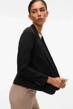 Vero Moda Blazers-Blazer feminino de manga comprida com bolsos Preto