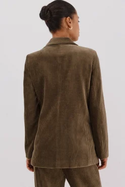 Cortefiel Fatos|Blazers-Blazer feminino de veludo Verde