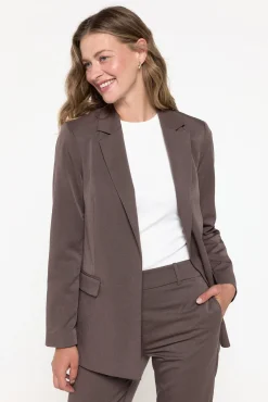 Vero Moda Fatos|Blazers-Blazer fino de manga comprida Castanho