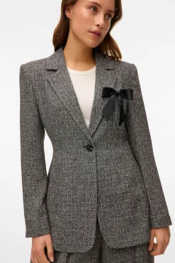Vero Moda Fatos|Blazers-Blazer longo com efeito marmorizado Cinzento