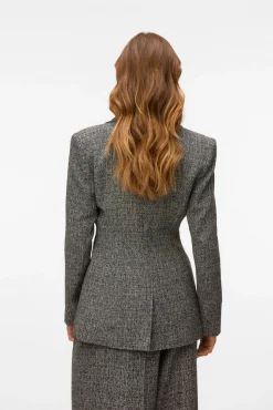 Vero Moda Fatos|Blazers-Blazer longo com efeito marmorizado Cinzento