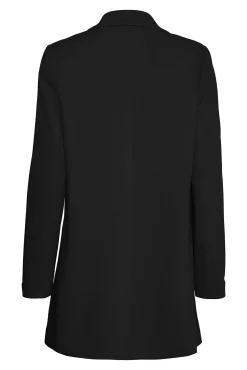 Vero Moda Curve Blazers-Blazer manga comprida com bolsos plus size Preto