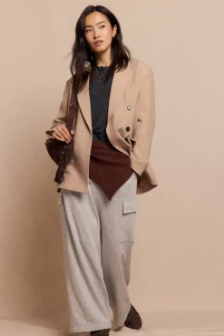 Slowlove Blazers-Blazer oversized Tostado