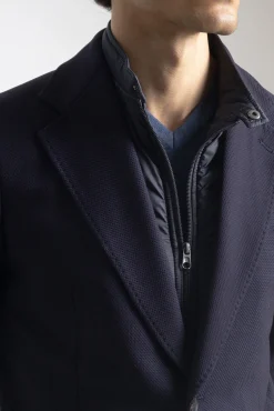 PuroEGO Blazers|Blazers-Blazer slim com gola removível Azul