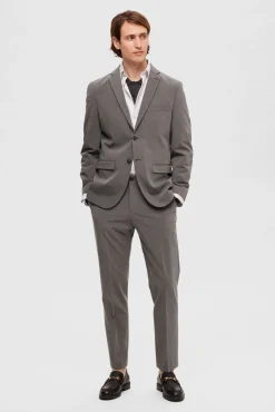 Selected Blazers|Blazers-Blazer slim fit com bolsos. Cinzento