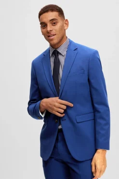 Selected Blazers|Blazers-Blazer Slim Fit com lã Azul
