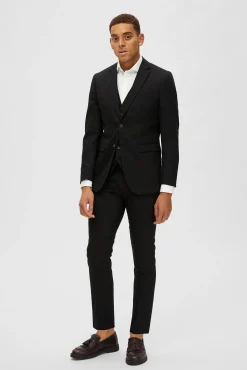 Selected Blazers|Blazers-Blazer Slim Fit com lã Preto