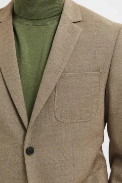 Selected Fatos-Blazer slim fit elaborado com materiais reciclados Castanho