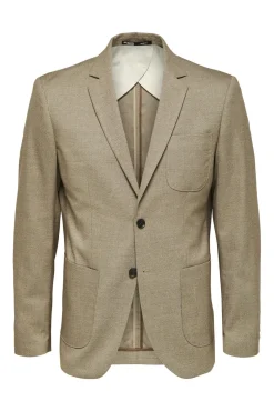 Selected Fatos-Blazer slim fit elaborado com materiais reciclados Castanho