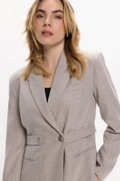 Vila Fatos|Blazers-Blazer trespassado com botões Cinzento