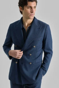 PuroEGO Blazers|Blazers-Blazer trespassado efeito linho Azul