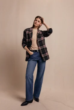 Slowlove Blazers-Blazer xadrez com tachas Multicolorido