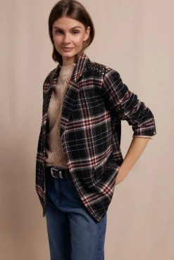 Slowlove Blazers-Blazer xadrez com tachas Multicolorido