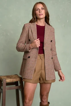 Polín Et Moi Fatos|Blazers-Blazer xadrez Hatty Castanho