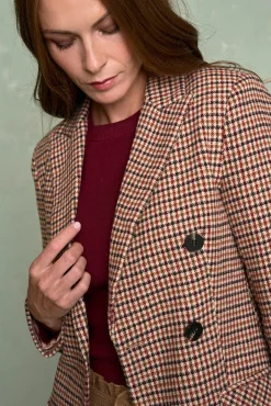 Polín Et Moi Fatos|Blazers-Blazer xadrez Hatty Castanho