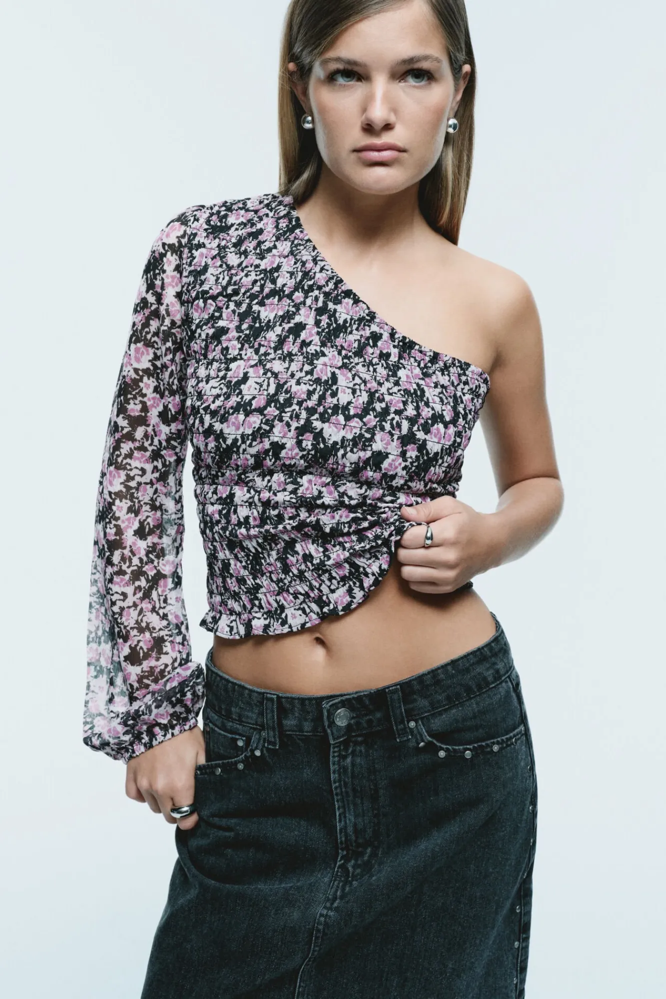 Springfield Blusas-Blusa assimétrica tipo bata preto