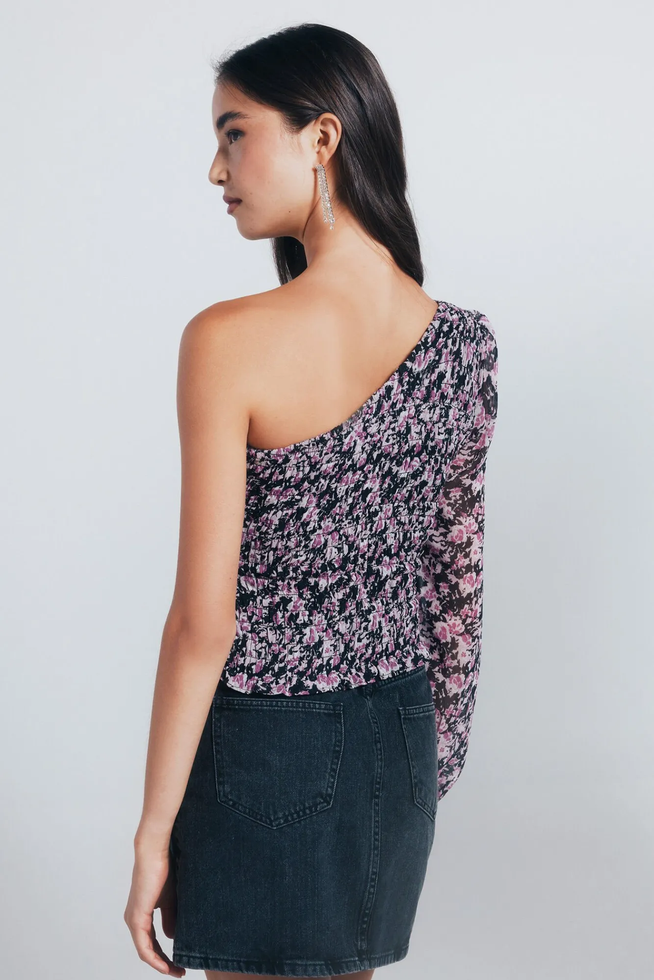 Springfield Blusas-Blusa assimétrica tipo bata preto