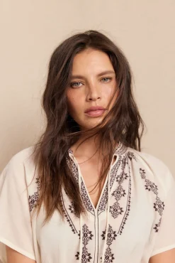 Slowlove Blusas-Blusa bordada Branco