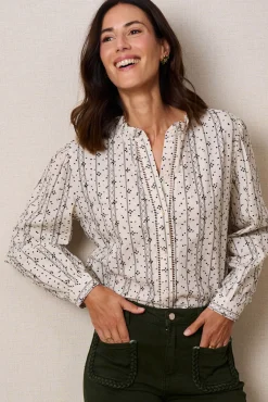 Polín Et Moi Blusas-Blusa bordada Debi Tostado