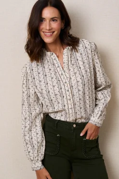 Polín Et Moi Blusas-Blusa bordada Debi Tostado