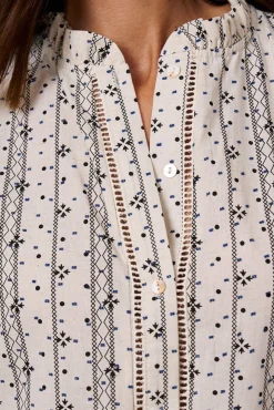 Polín Et Moi Blusas-Blusa bordada Debi Tostado