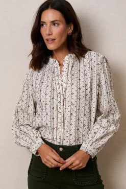 Polín Et Moi Blusas-Blusa bordada Debi Tostado