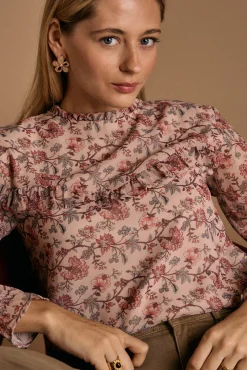 Polín Et Moi Blusas-Blusa Brisa com estampado de flores Impress&atilde;o