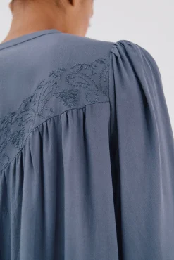 Cortefiel Blusas-Blusa com bordado Azul