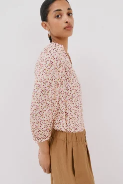 Cortefiel Blusas-Blusa com cintado = entallado frontal Multicolorido