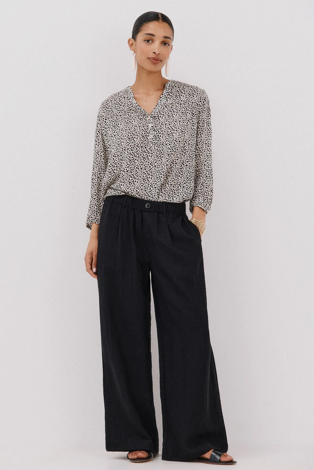 Cortefiel Blusas-Blusa com cintado = entallado frontal Impressão