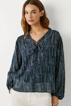 Pepe Jeans Blusas-Blusa com detalhes metálicos azul