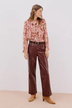 Cortefiel Blusas-Blusa com folho na frente Impress&atilde;o