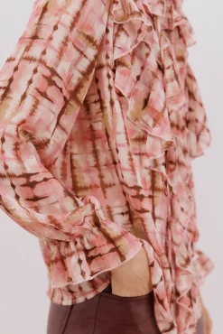 Cortefiel Blusas-Blusa com folho na frente Impress&atilde;o