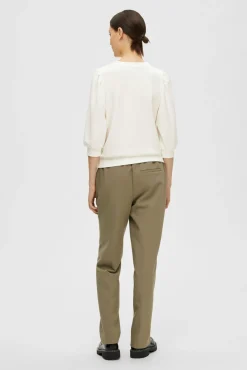 Selected T-Shirts|Sweatshirts-Blusa com manga top Branco