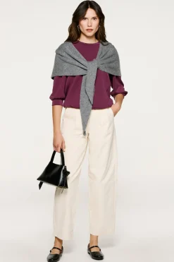 Selected T-Shirts|Sweatshirts-Blusa com manga top Roxo