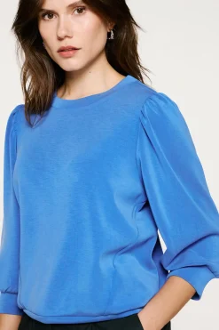 Selected T-Shirts|Sweatshirts-Blusa com manga top Azul