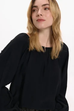 Vila Blusas-Blusa com mangas abotoadas Preto