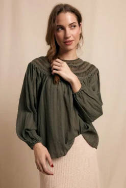 Slowlove Blusas-Blusa combinada Verde