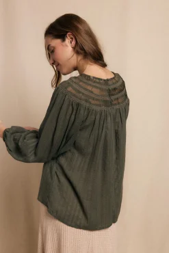 Slowlove Blusas-Blusa combinada Verde