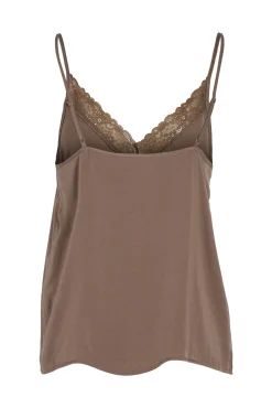 Vila Blusas-Blusa de alças ajustáveis fluida Castanho