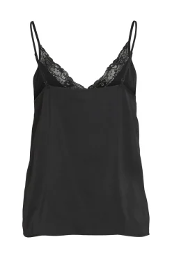 Vila Blusas-Blusa de alças ajustáveis fluida Preto