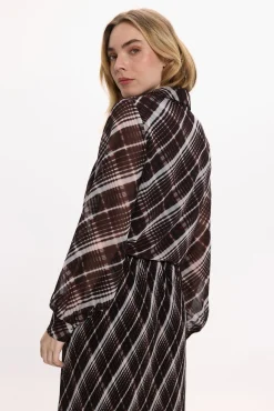 Vila Blusas-Blusa de chiffon com laçada Multicolorido