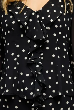 Object Blusas-Blusa de gaze estampada Preto