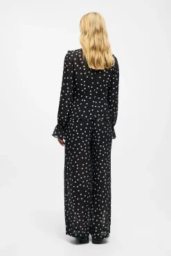 Object Blusas-Blusa de gaze estampada Preto