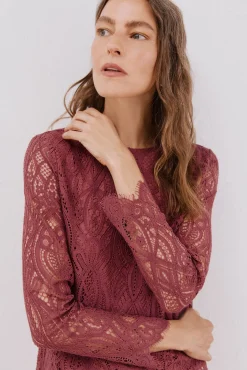 Cortefiel T-Shirts-Blusa de guipura de manga comprida Granada